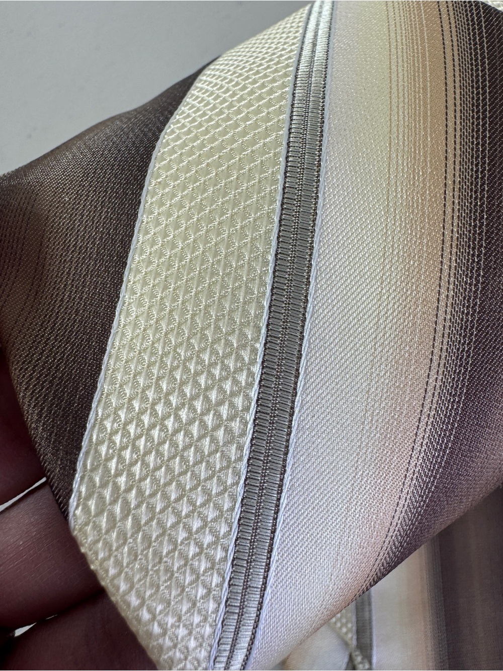 Valentino Cravatte Striped Brown Gold Silk Tie Luxury Designer Classic Wedding - Picture 12 of 13